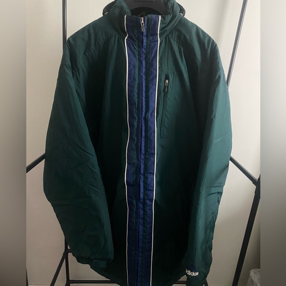 Adidas vintage rare full zip puffer insulated long coat - Picture 1 of 7